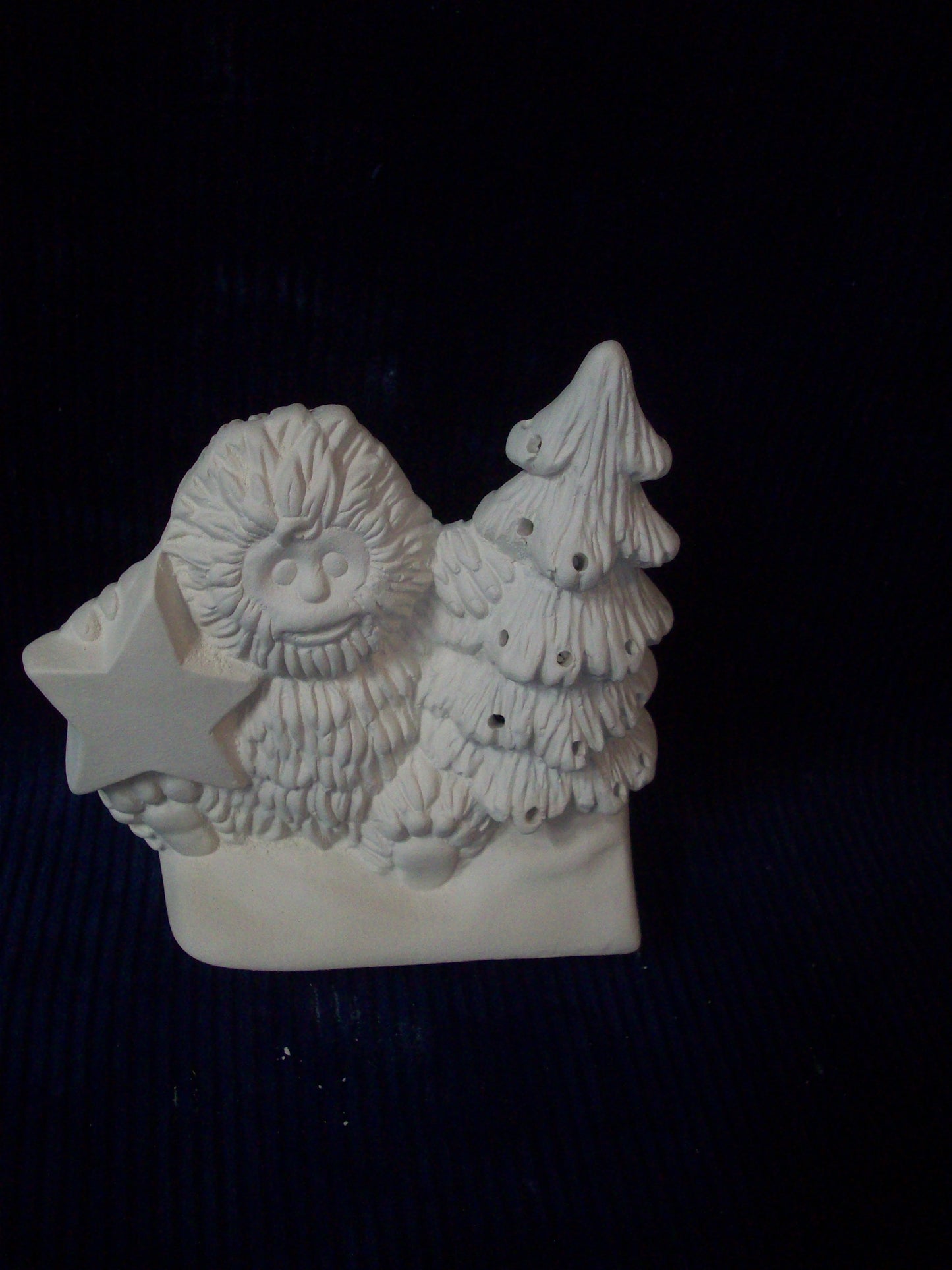 Ceramic Ready To Paint Yeti With Christmas Tree Truck Insert