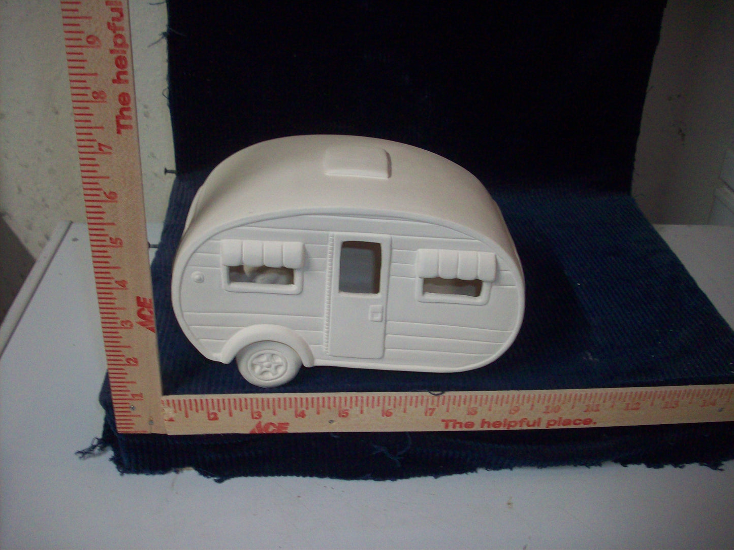 Ceramic Ready To Paint Pull Behind Camper