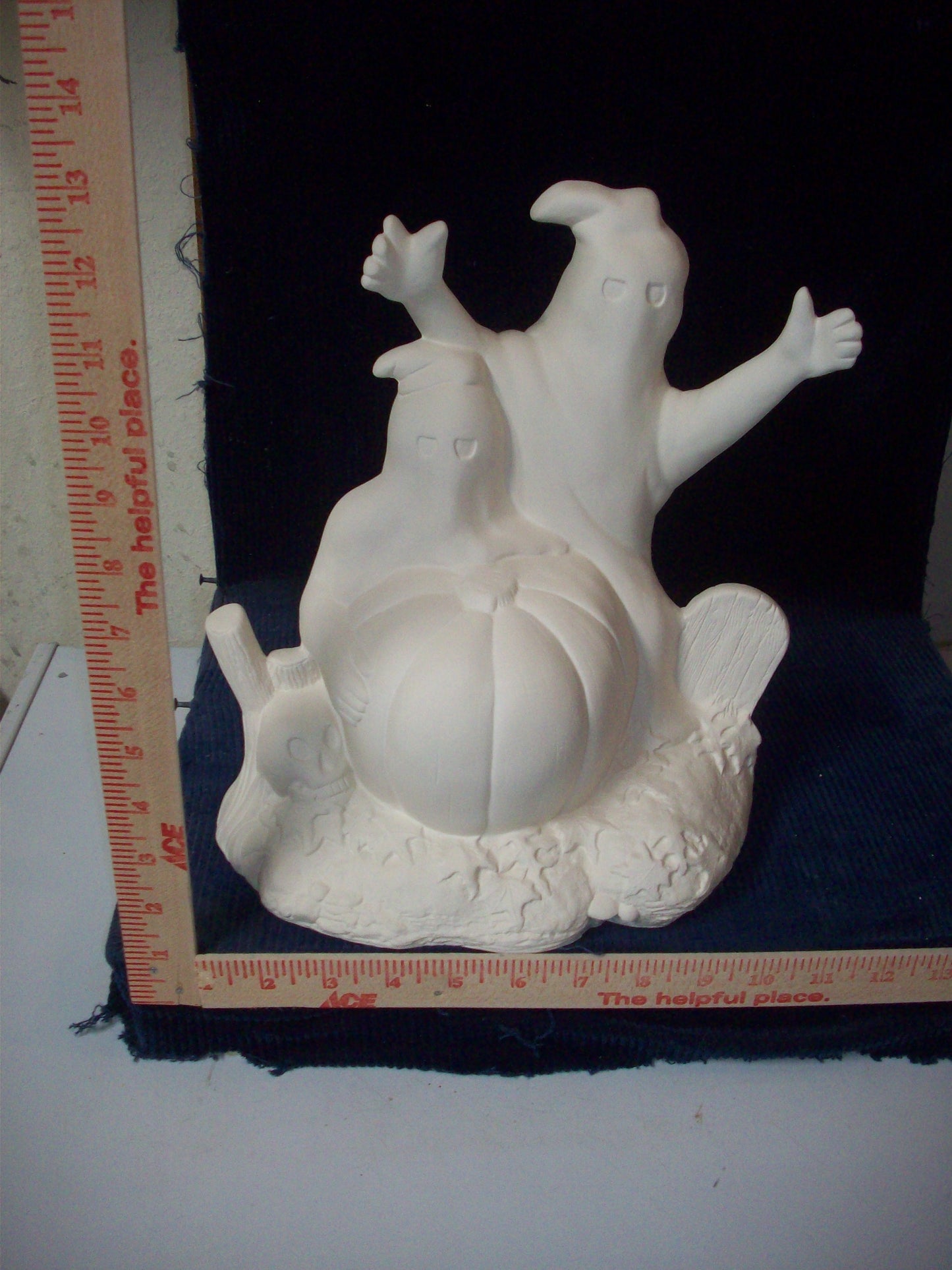 Ceramic Ready To Paint Ghost's With Pumpkin