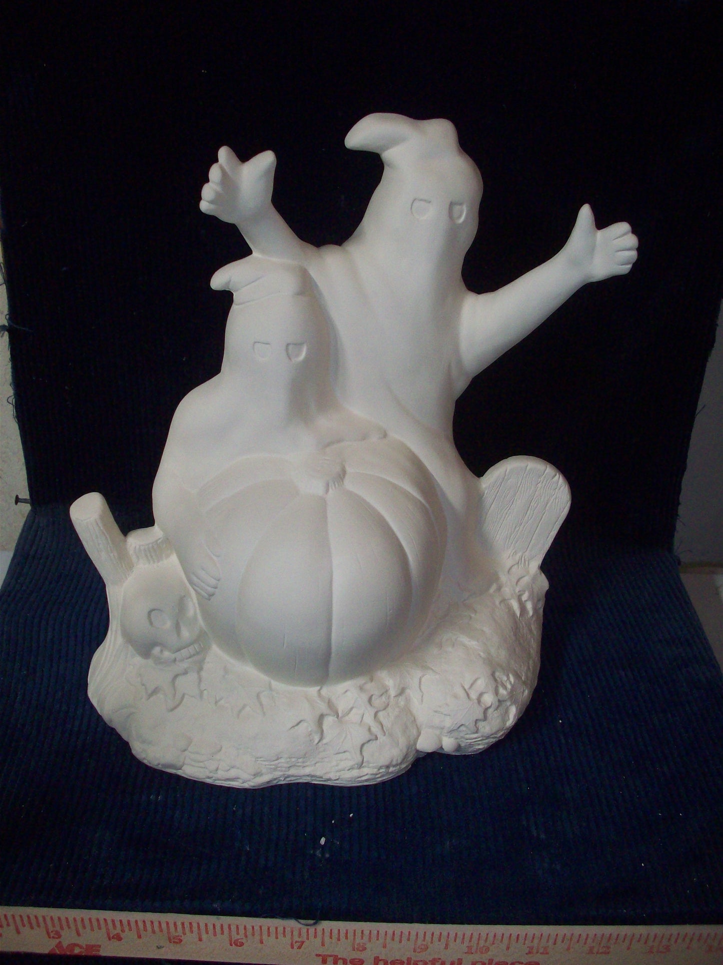 Ceramic Ready To Paint Ghost's With Pumpkin