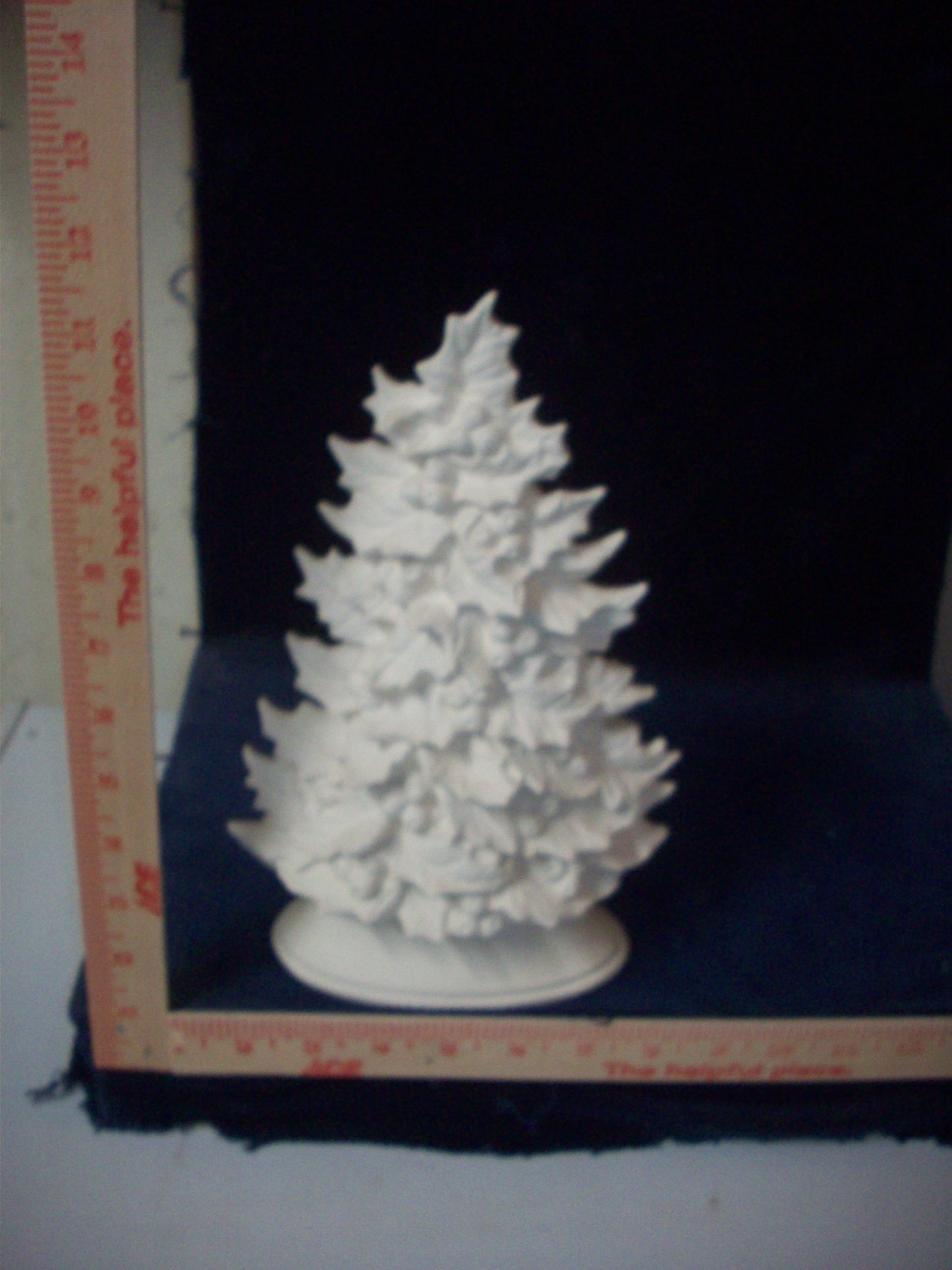 Ceramic Ready to Paint Holly Christmas Tree with Base