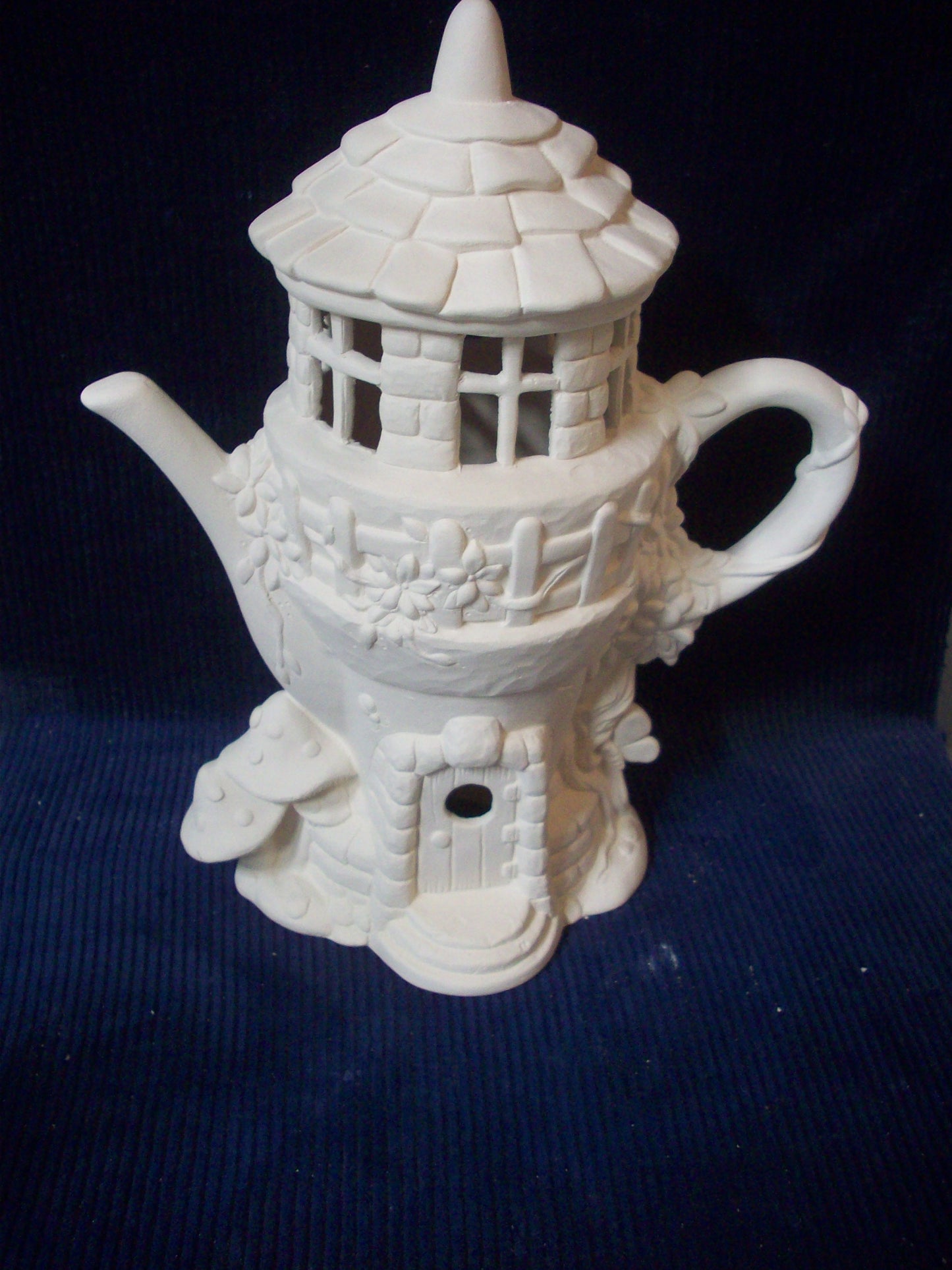 Ceramic Ready To Paint Teapot Fairy House