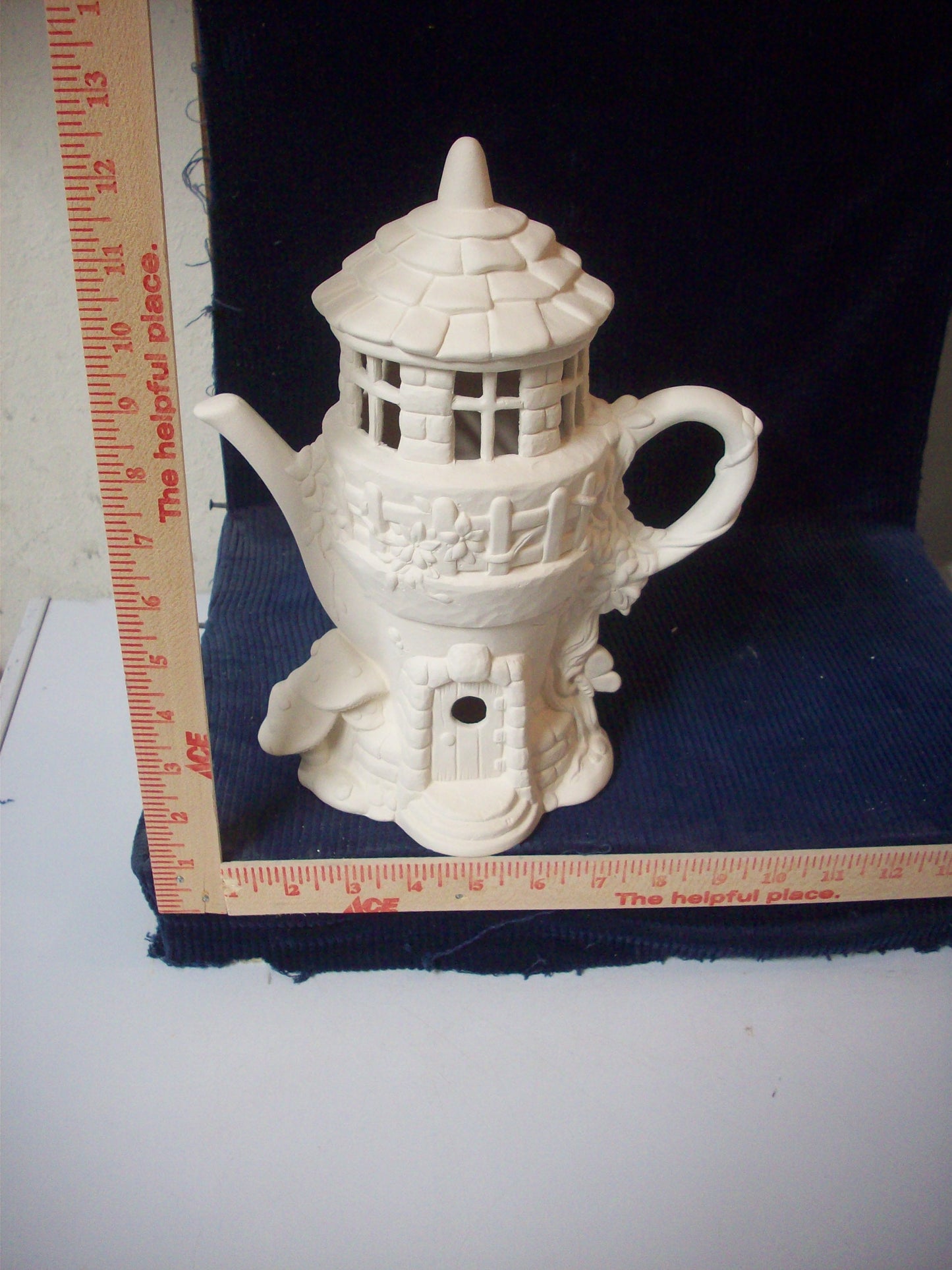 Ceramic Ready To Paint Teapot Fairy House