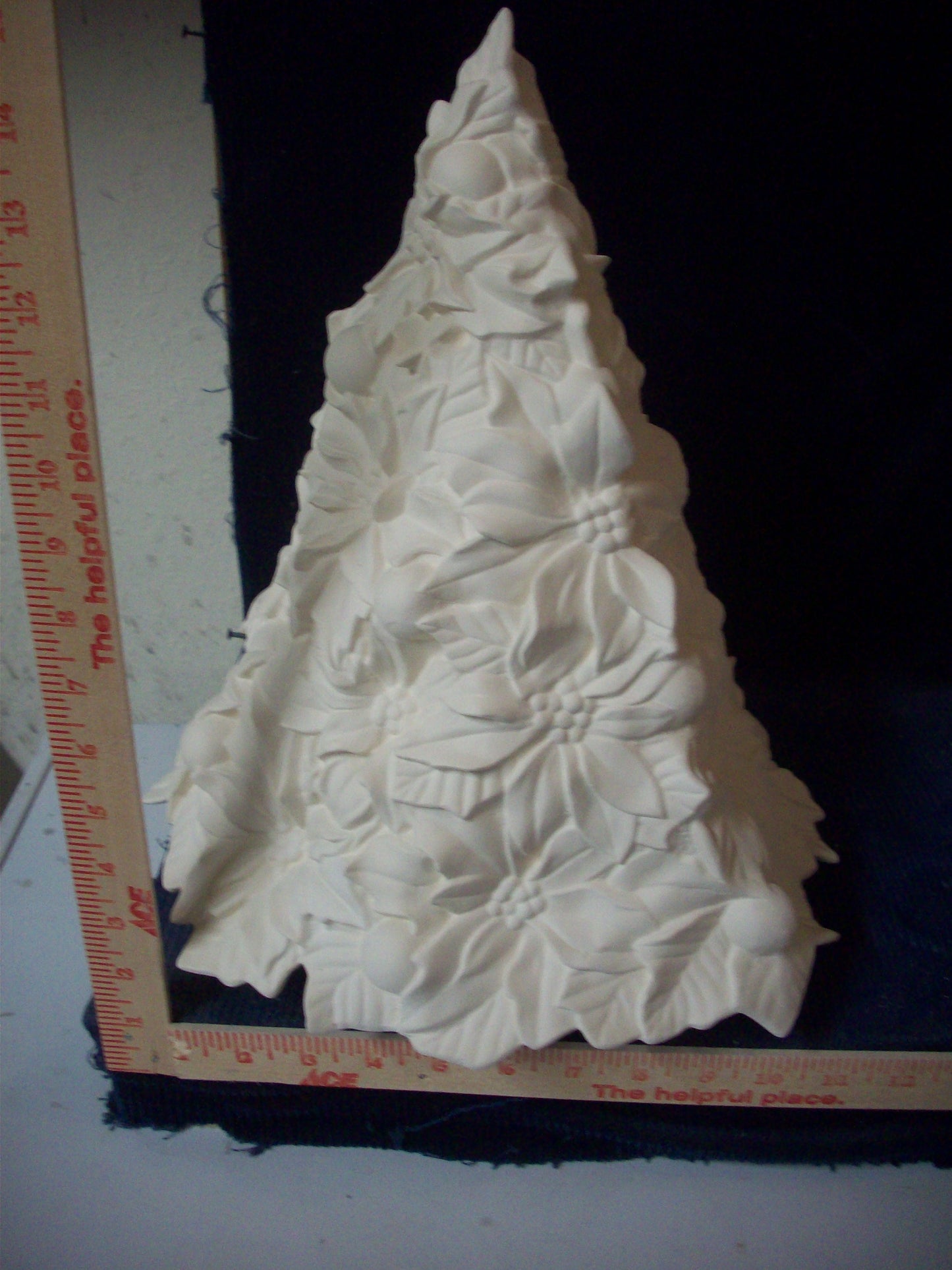 Ceramic Ready To Paint Poinsettia Tree With Built in Base