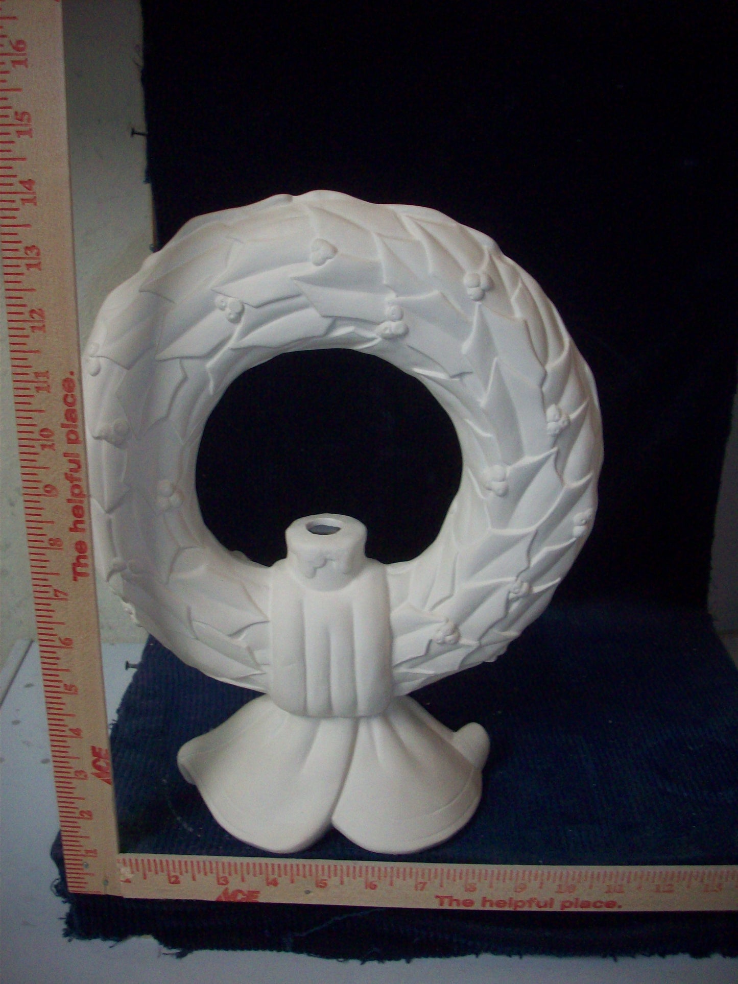 Ceramic Ready To Paint Christmas Holly Window Wreath