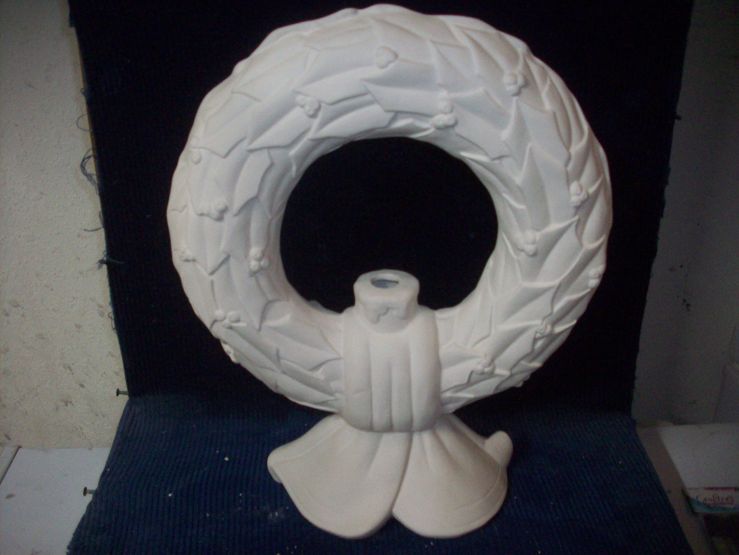 Ceramic Ready To Paint Christmas Holly Window Wreath