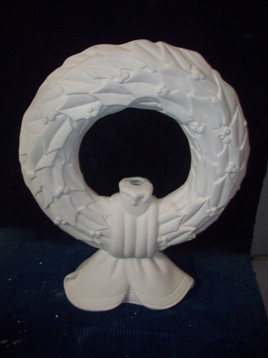 Ceramic Ready To Paint Christmas Holly Window Wreath