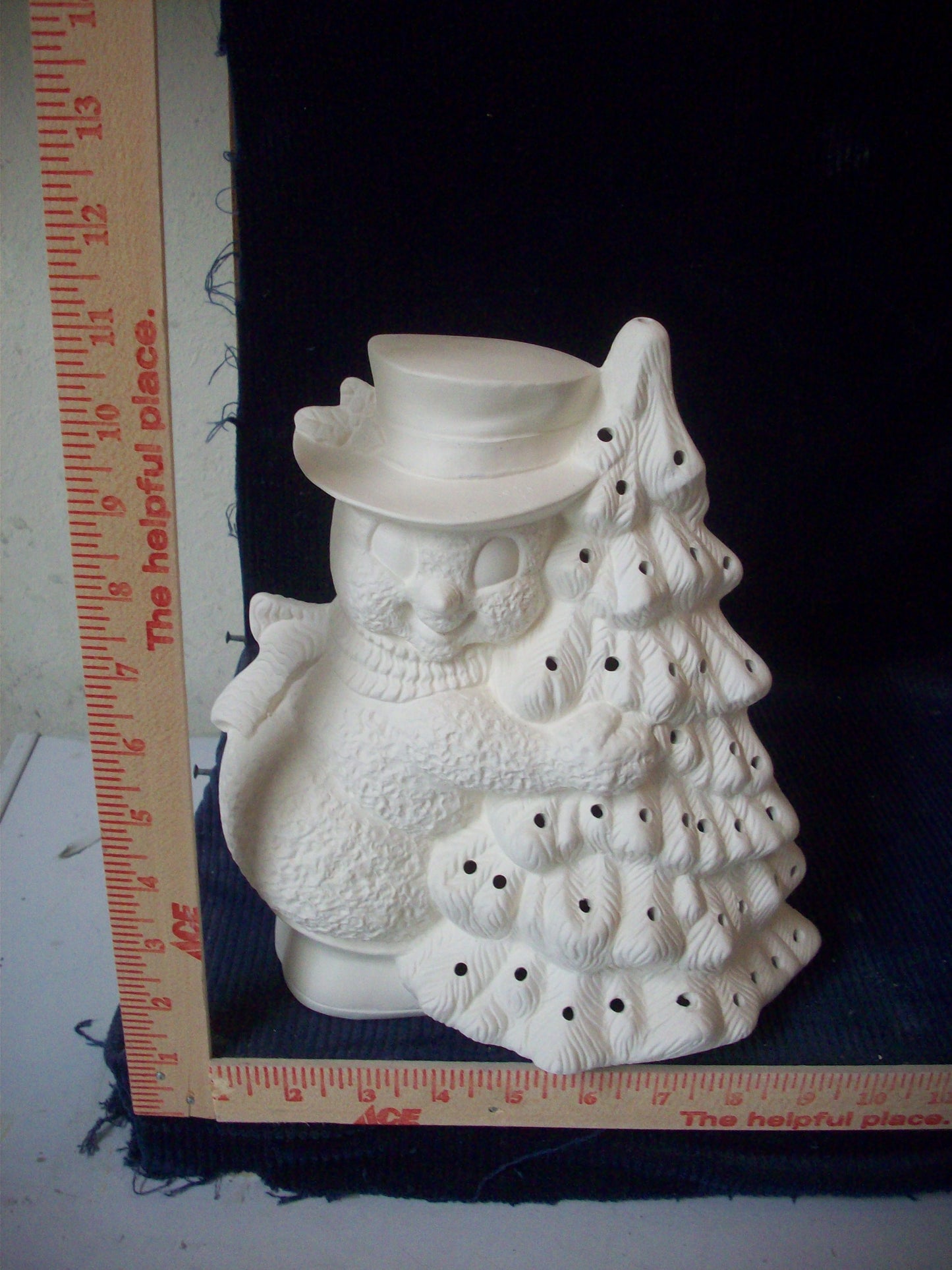 Ceramic Ready To Paint Snowmen Christmas Tree Hugger