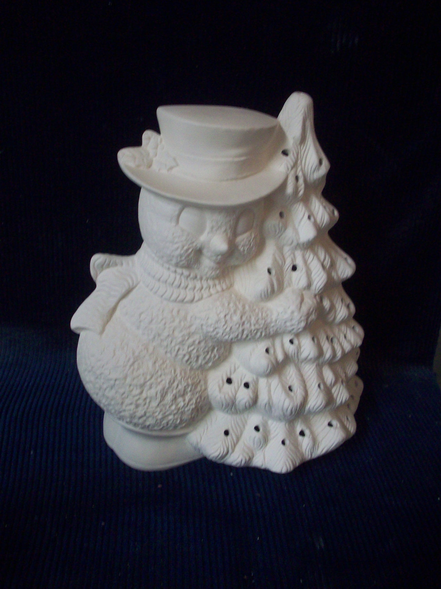 Ceramic Ready To Paint Snowmen Christmas Tree Hugger