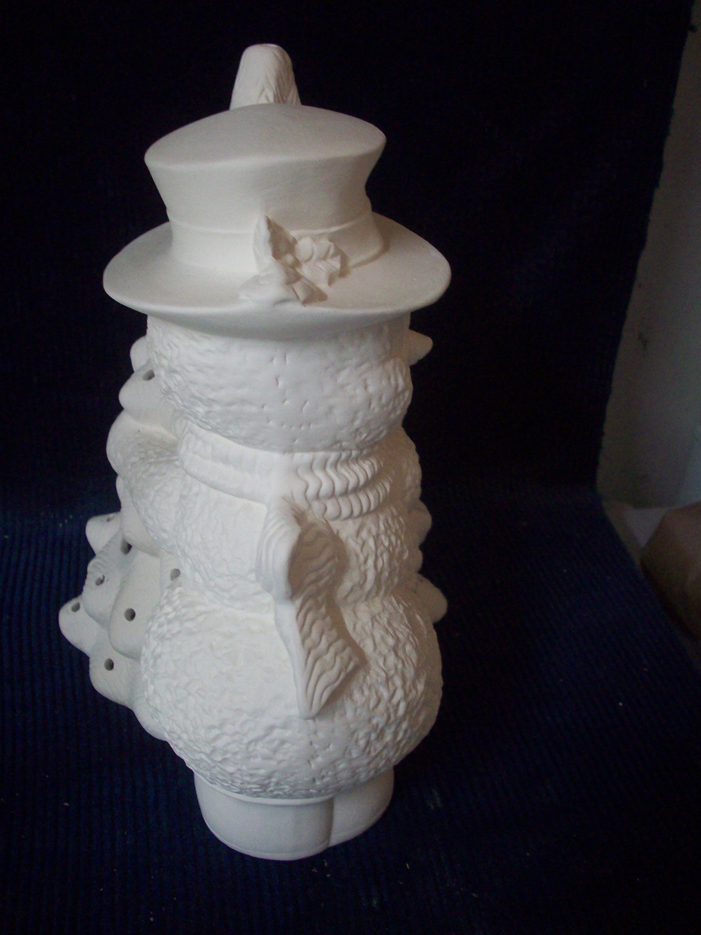 Ceramic Ready To Paint Snowmen Christmas Tree Hugger