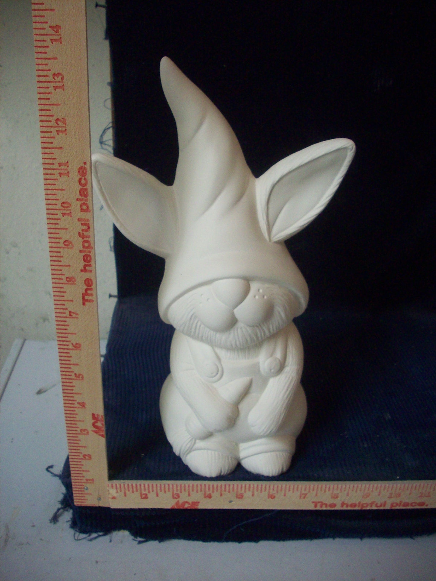 Ceramic Ready To Paint Bunny Gnome with Carrot