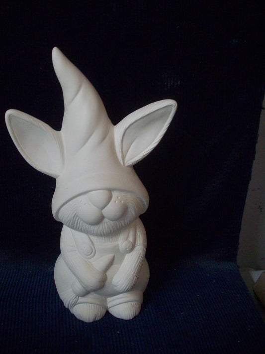 Ceramic Ready To Paint Bunny Gnome with Carrot