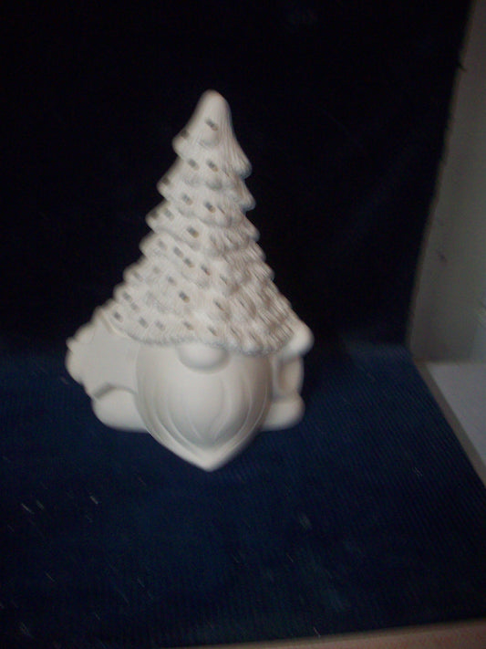 Ceramic Ready To paint Christmas Tree Gnome