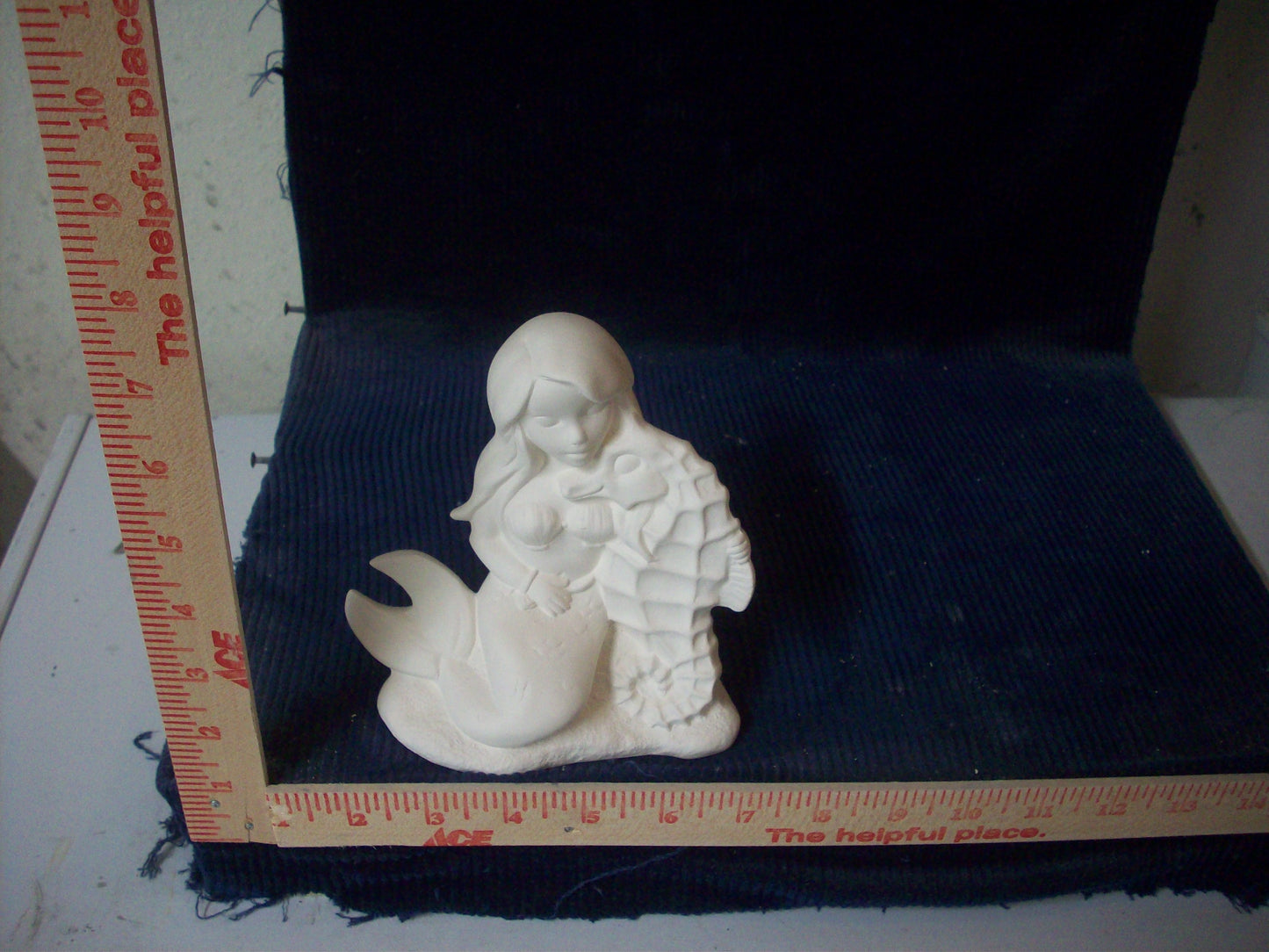 Ceramic Ready To Paint Mermaid with Sea Horse