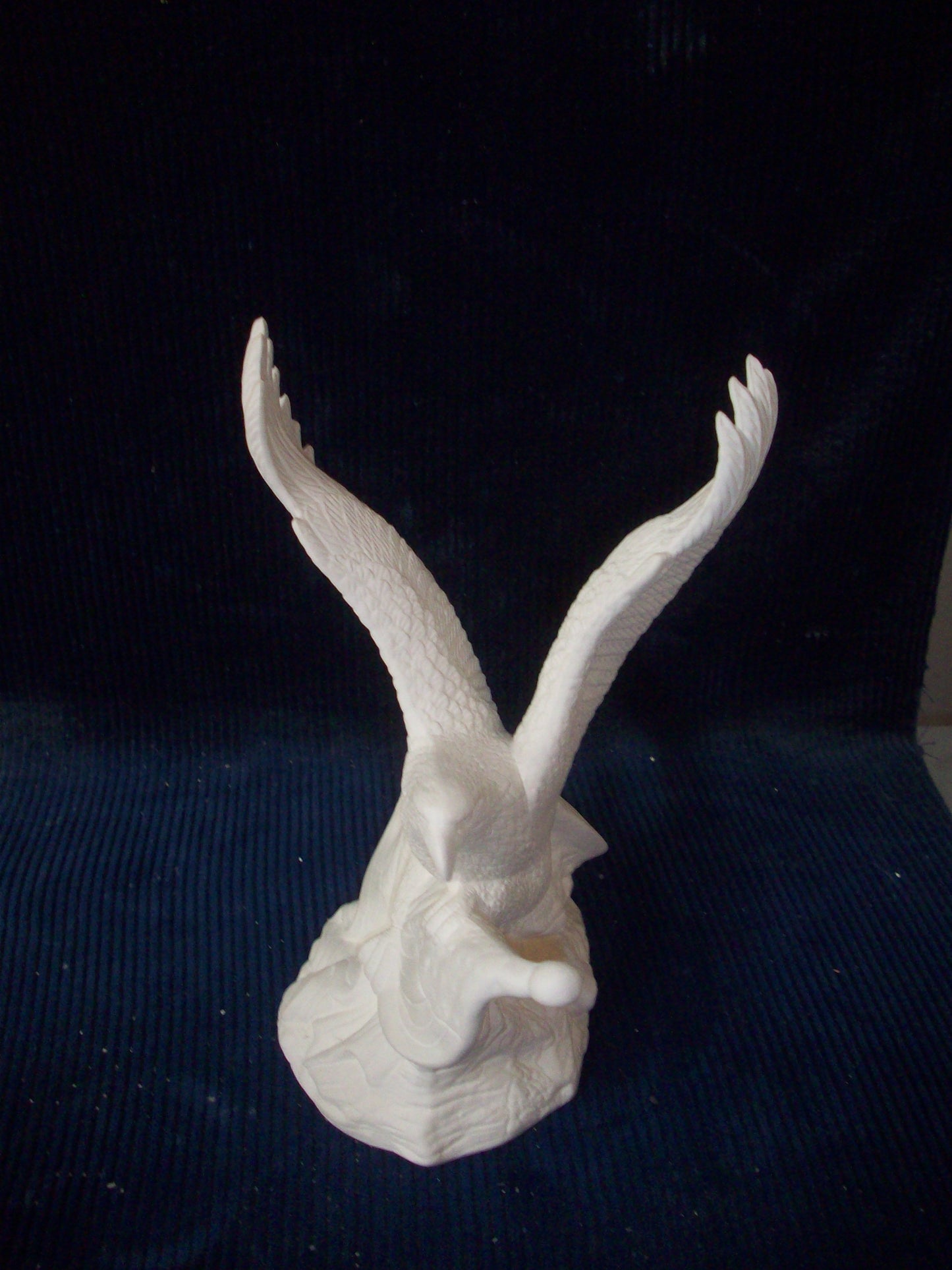 Ceramic Ready To Paint Eagle on Rock with American Flag