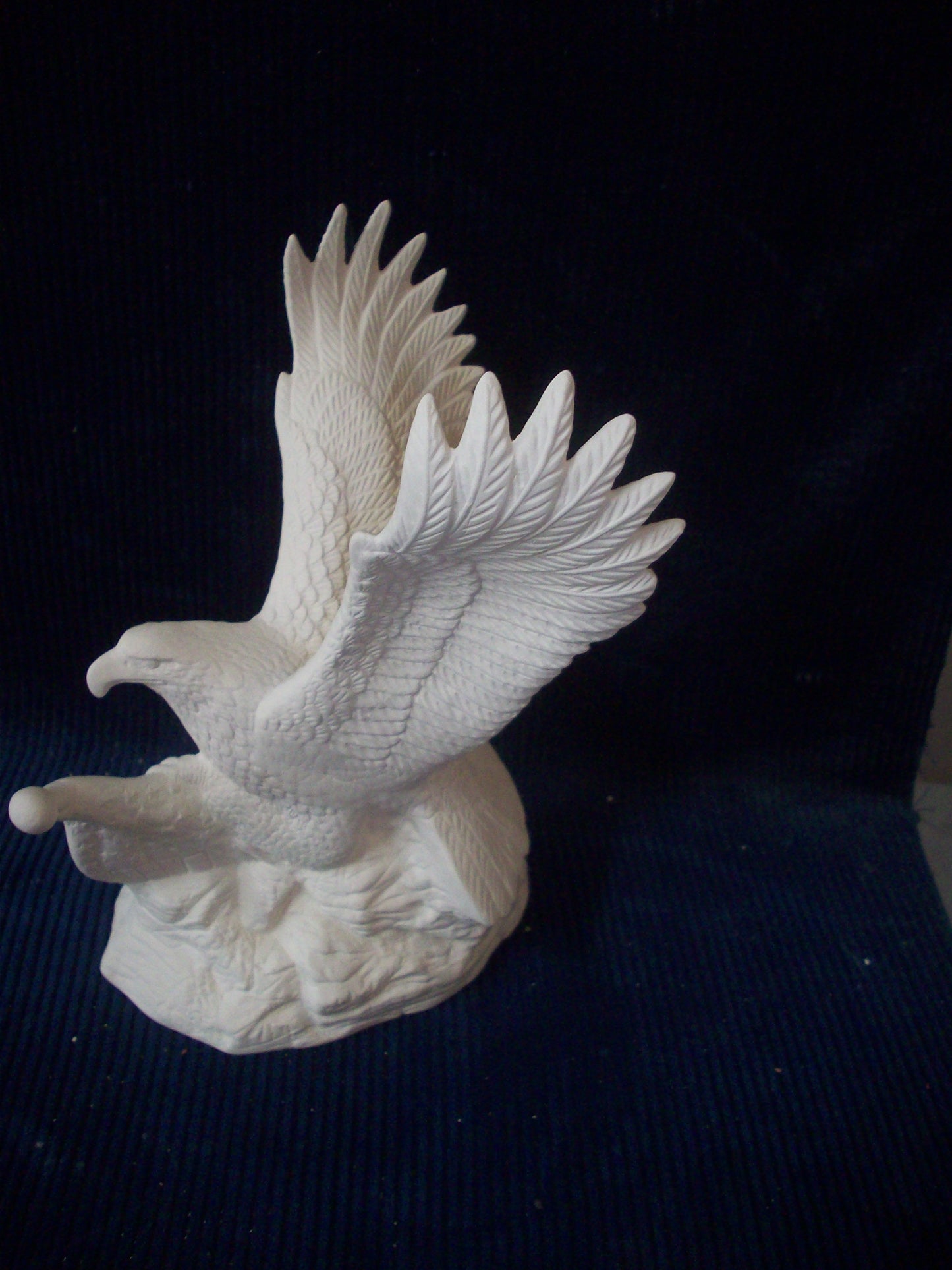 Ceramic Ready To Paint Eagle on Rock with American Flag