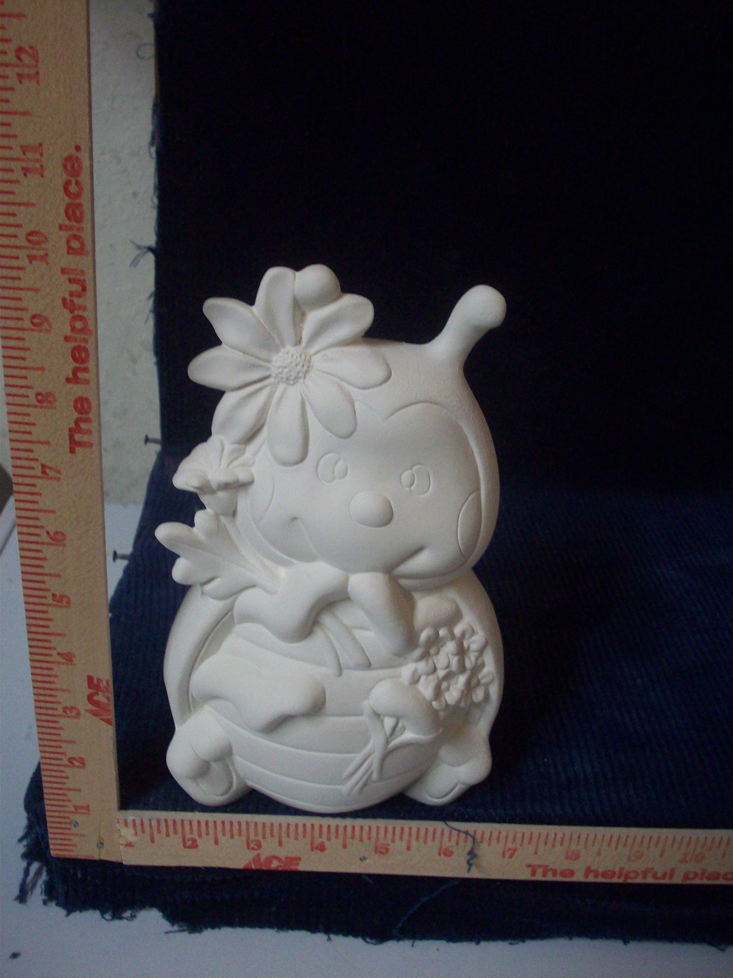 Ceramic Ready To Paint Sunflower Lady Bug