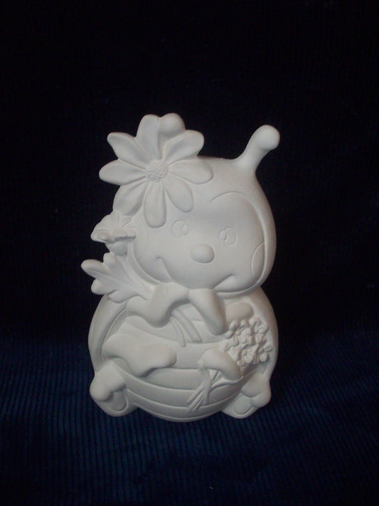 Ceramic Ready To Paint Sunflower Lady Bug