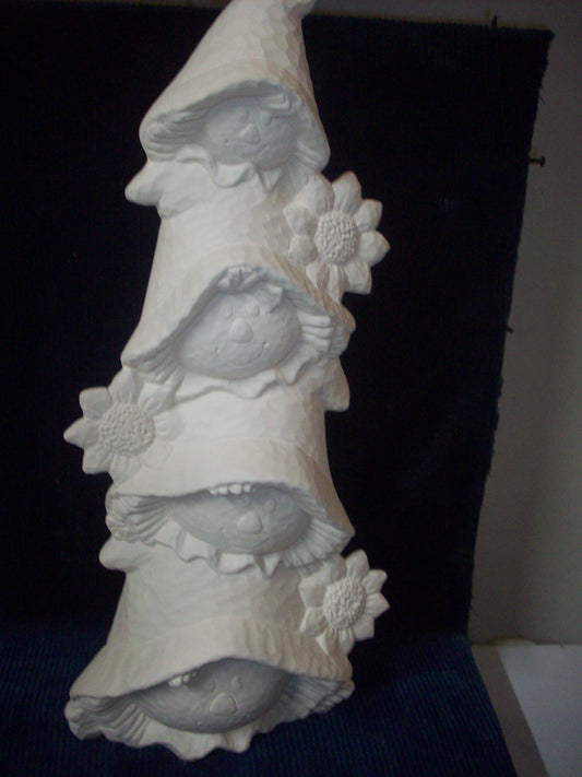 Ceramic Ready To Paint Scarecrow Stack