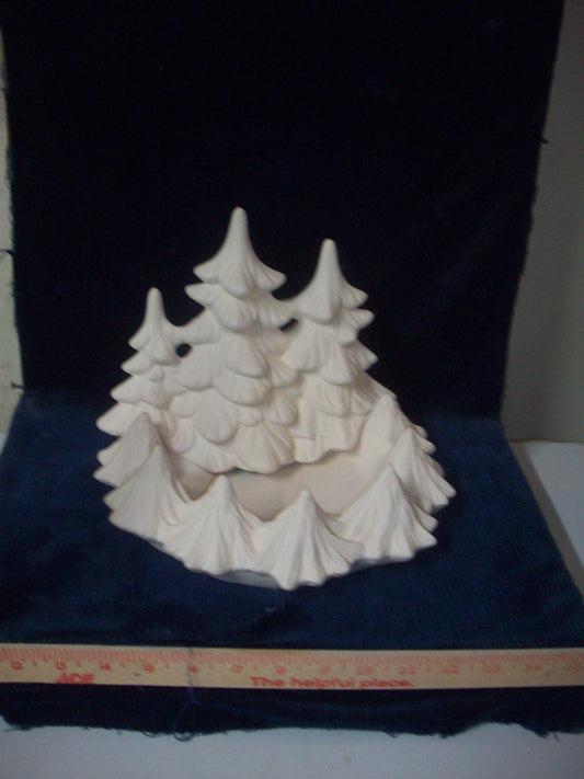 Ceramic Ready To Paint Christmas Tree Candy Dish