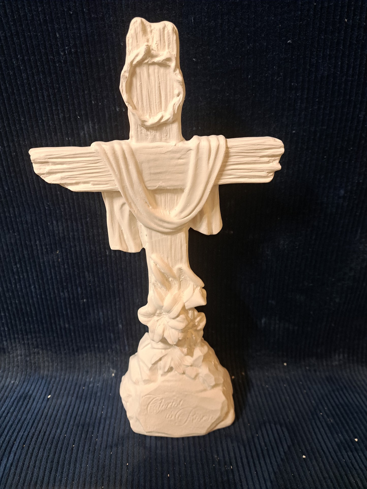 Ceramic Ready To Paint He Has Risen Cross