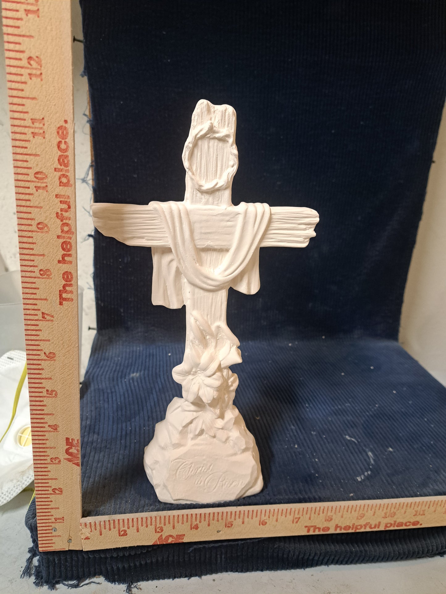 Ceramic Ready To Paint He Has Risen Cross