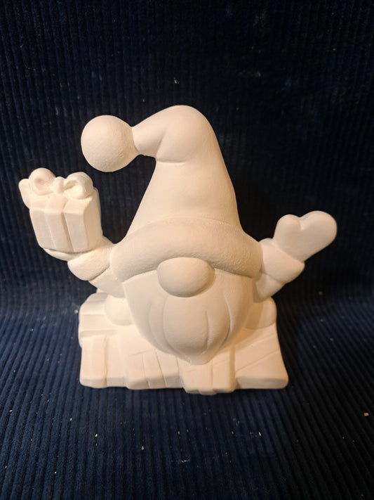 Ceramic Ready To Paint Santa Gnome Truck Insert