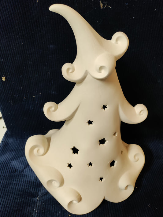 Ceramic Bisque JOLLY Tree w/ Stars Christmas Tree Ready to Paint