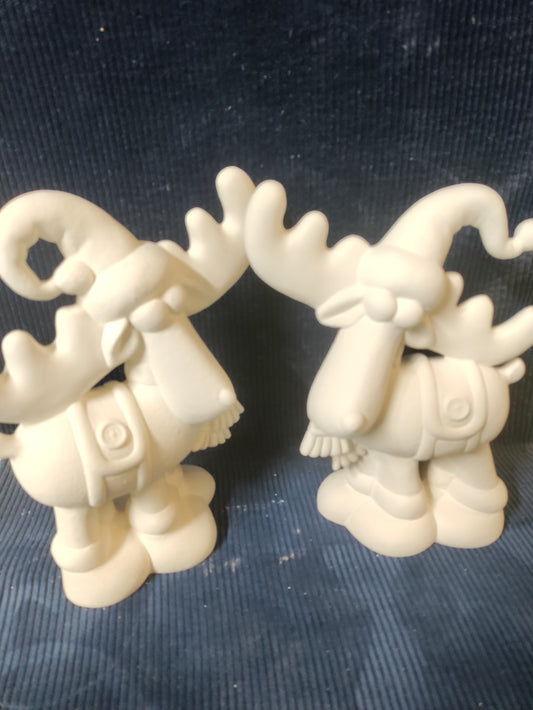 Ceramic Ready To Paint Dancer and Prancer set