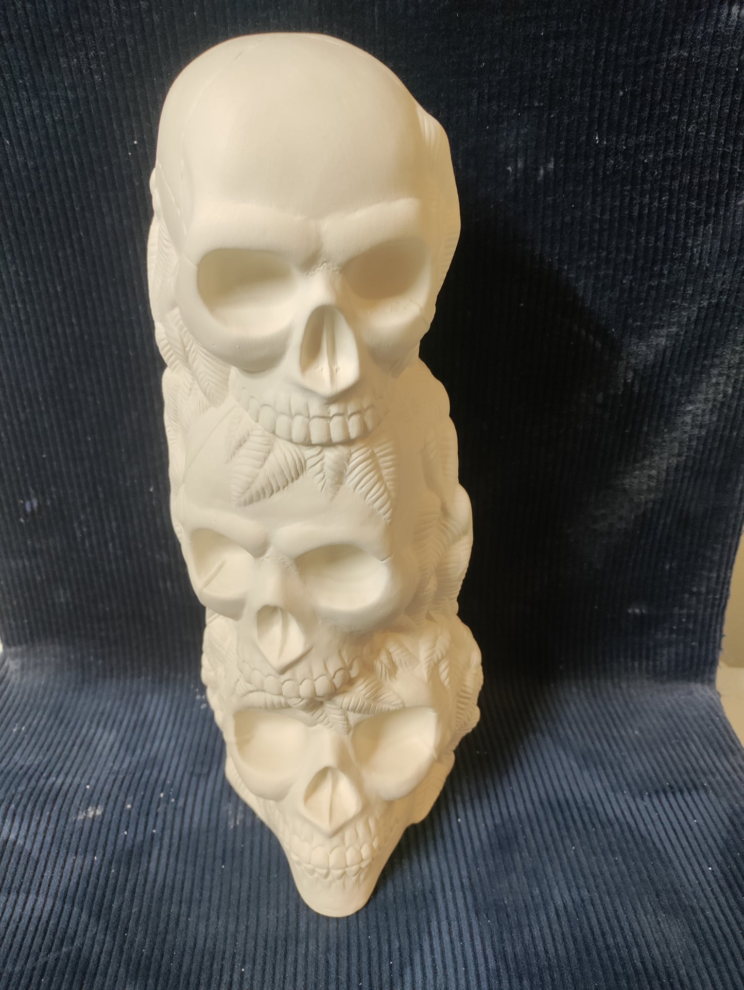 Ceramic Ready To Paint Skull head stack