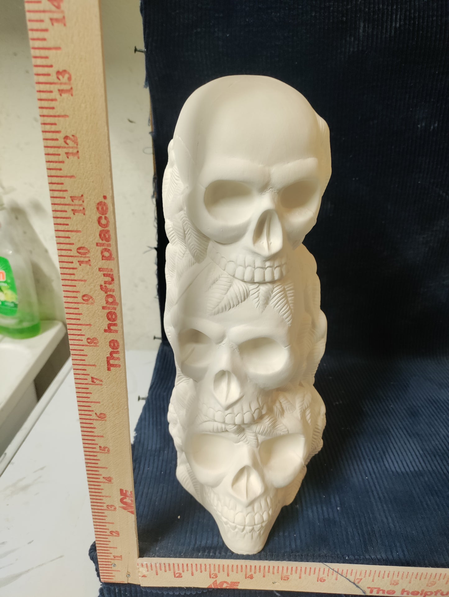 Ceramic Ready To Paint Skull head stack