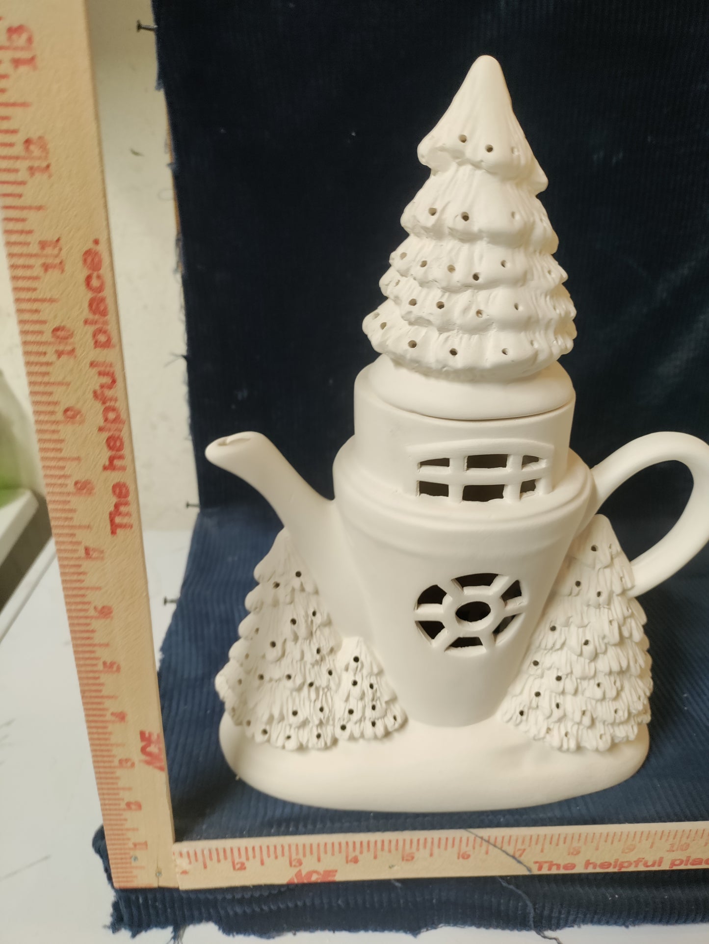 Ceramic Ready To Paint Christmas Tree Teapot