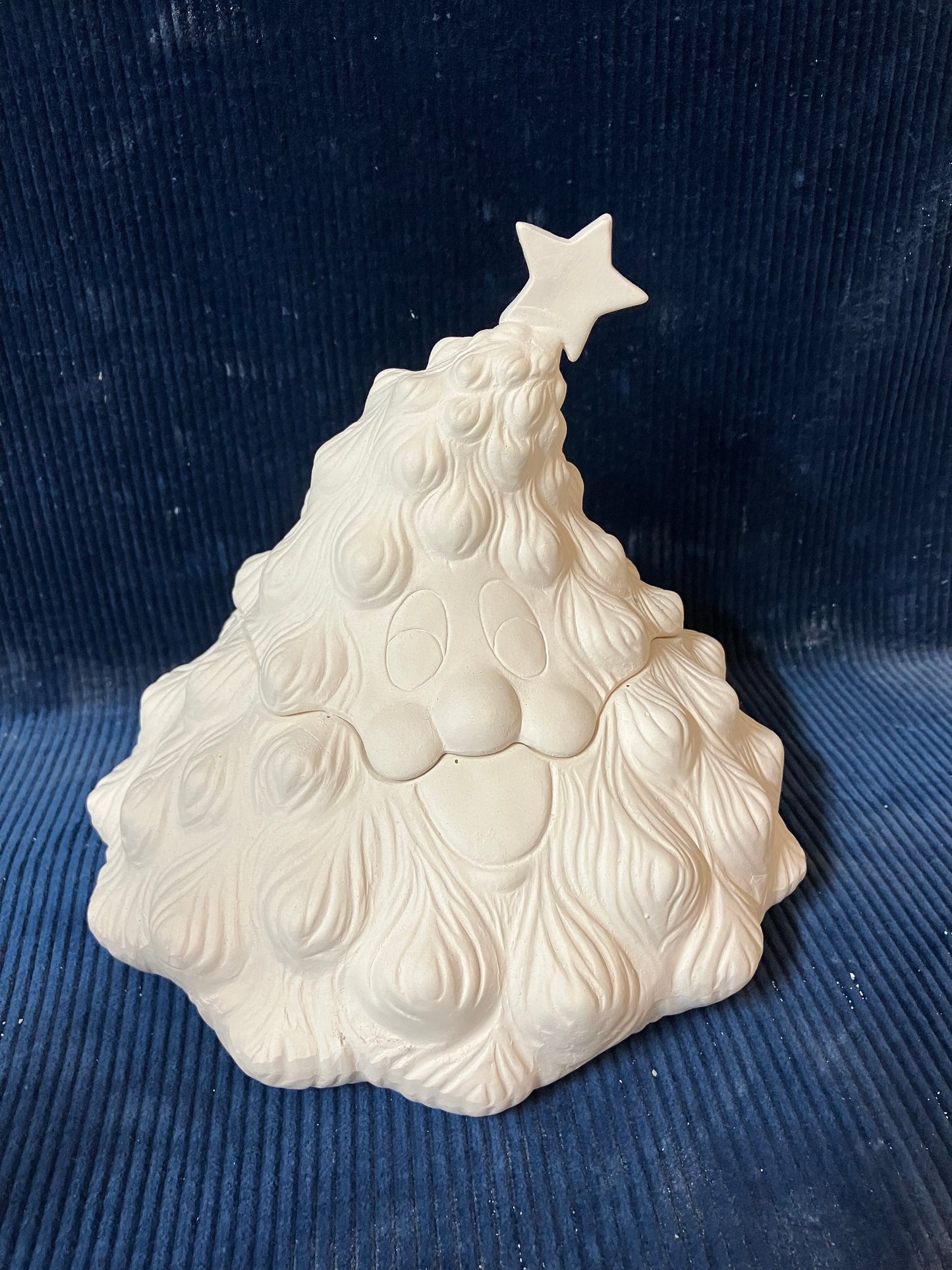 Ceramic Ready To Paint Christmas Tree Candy Jar