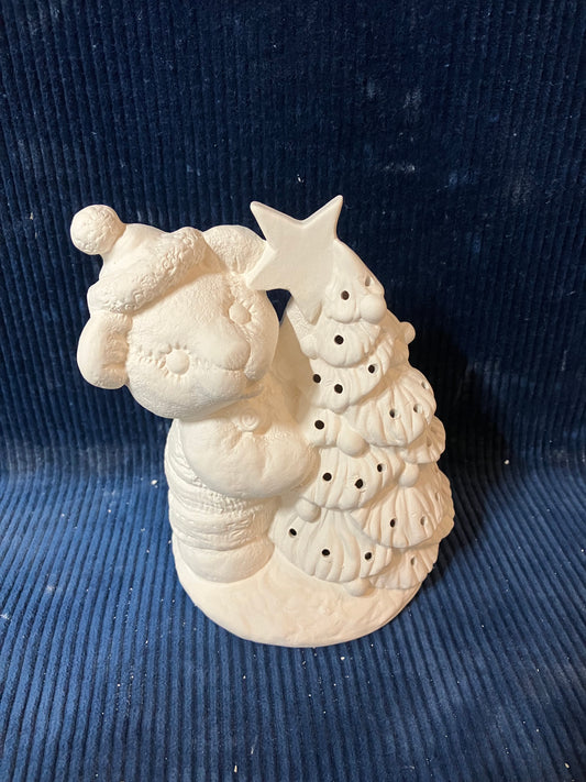 Ceramic Ready To Paint Teddy Bear Tree Hugger