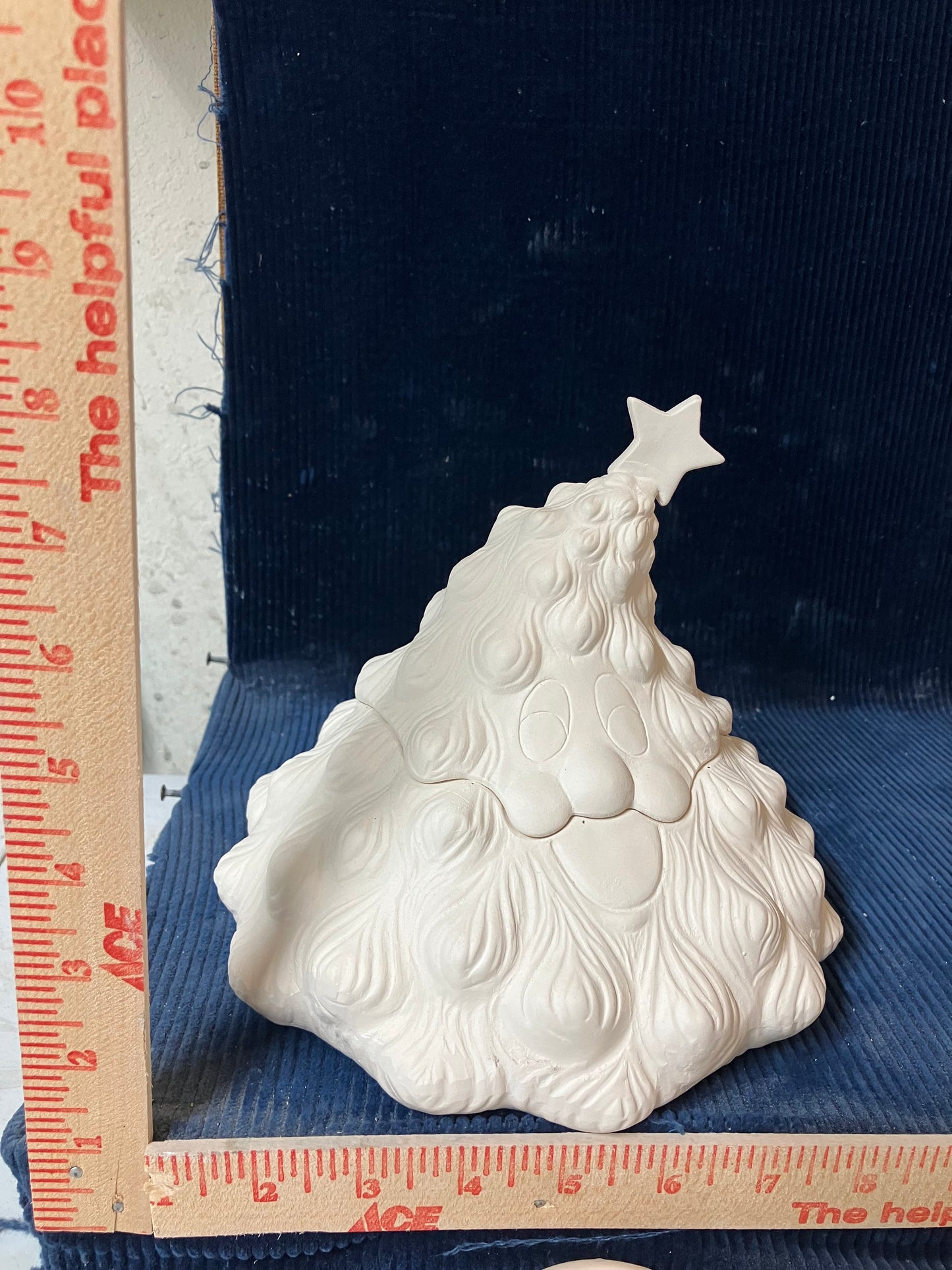 Ceramic Ready To Paint Christmas Tree Candy Jar