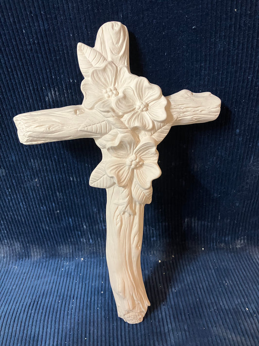 Ceramic Ready To Paint Dogwood Cross