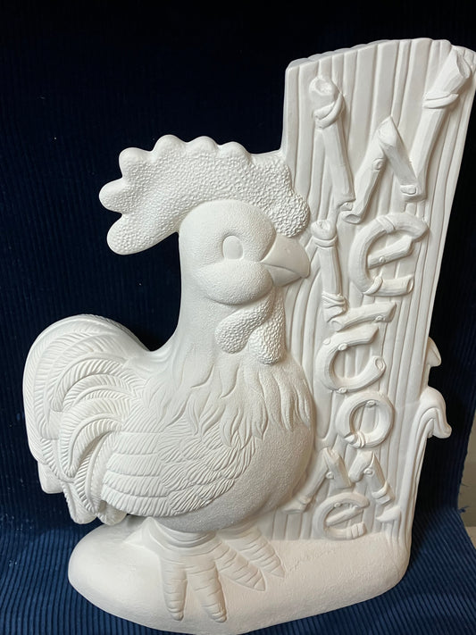 Ceramic ready to paint Welcome Rooster