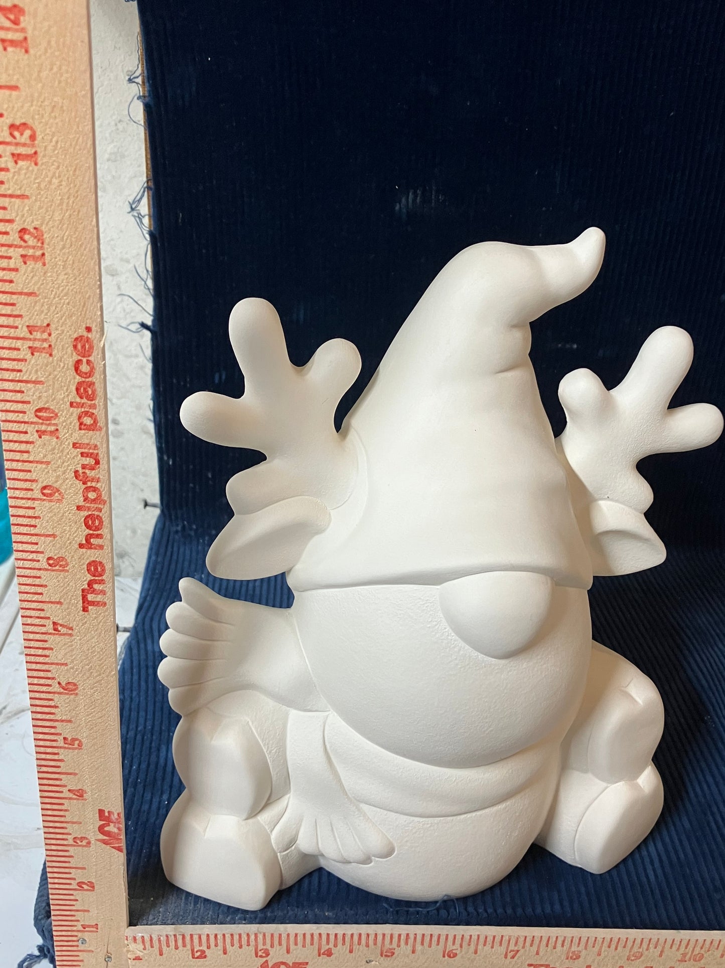 Ceramic Ready To Paint Rudi Reindeer Gnome